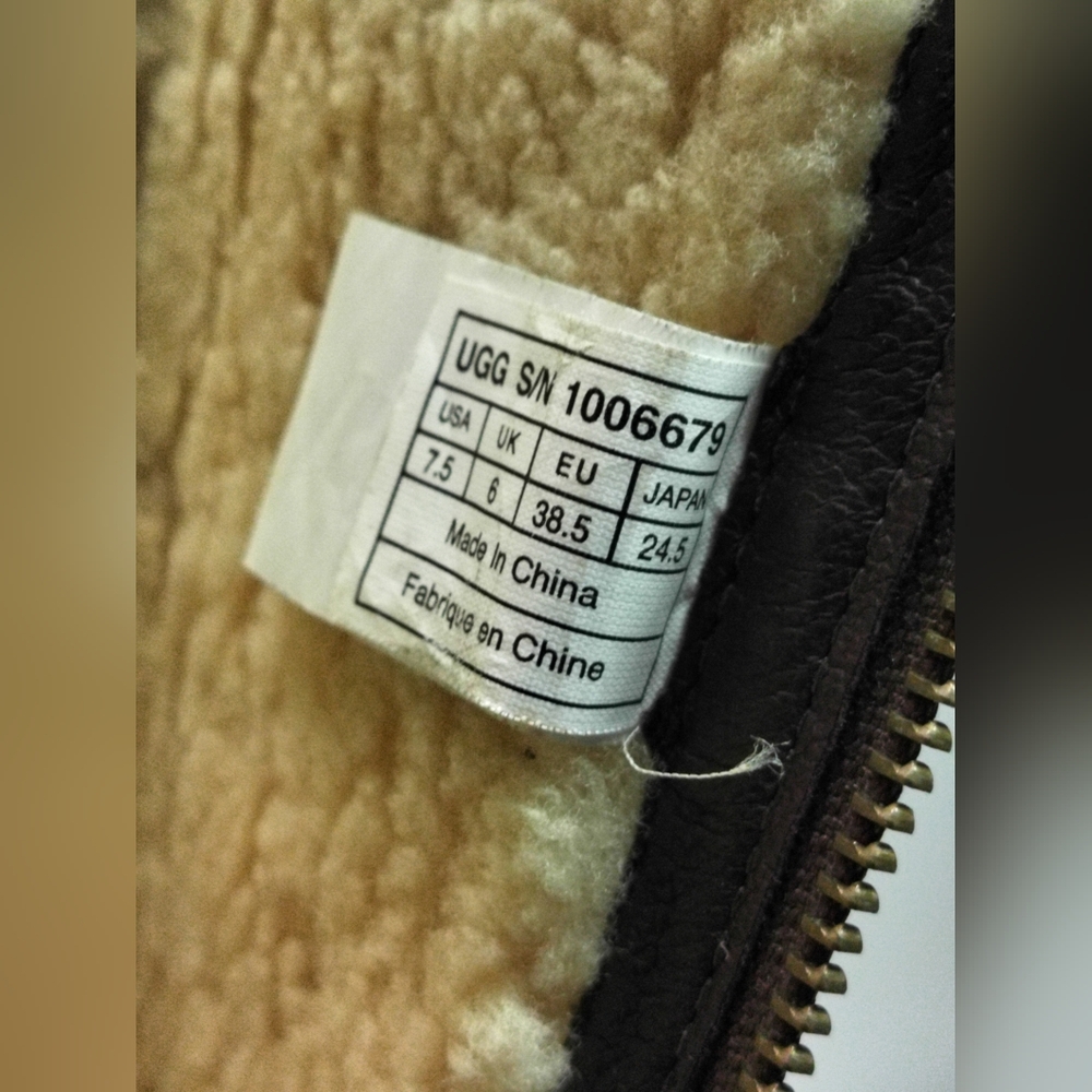 UGG Australia Chancery Water Resistant Shearling Lines Brown Leather Boots S 7.5 - Picture 8 of 16